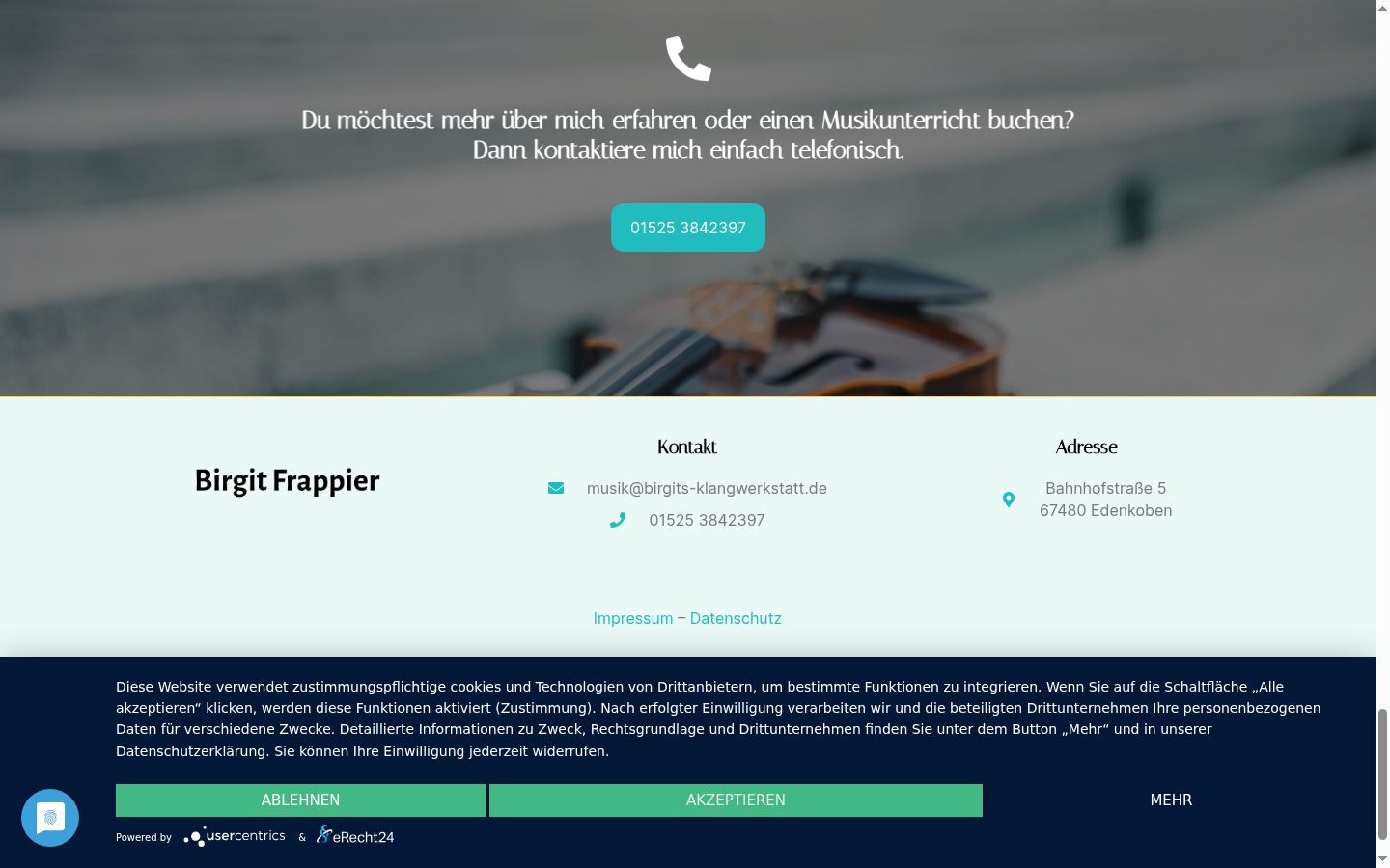 Screenshot of the consent banner shown before any interaction