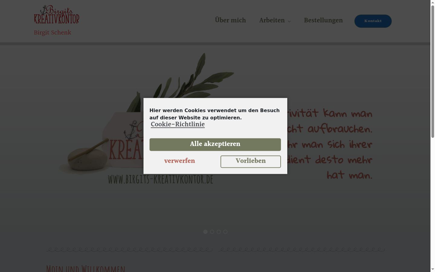 Screenshot of the consent banner shown before any interaction