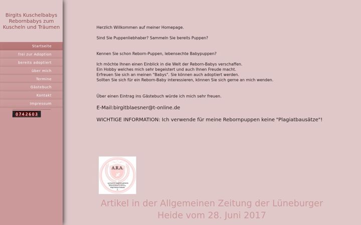 Screenshot of birgits-kuschelbabys.de