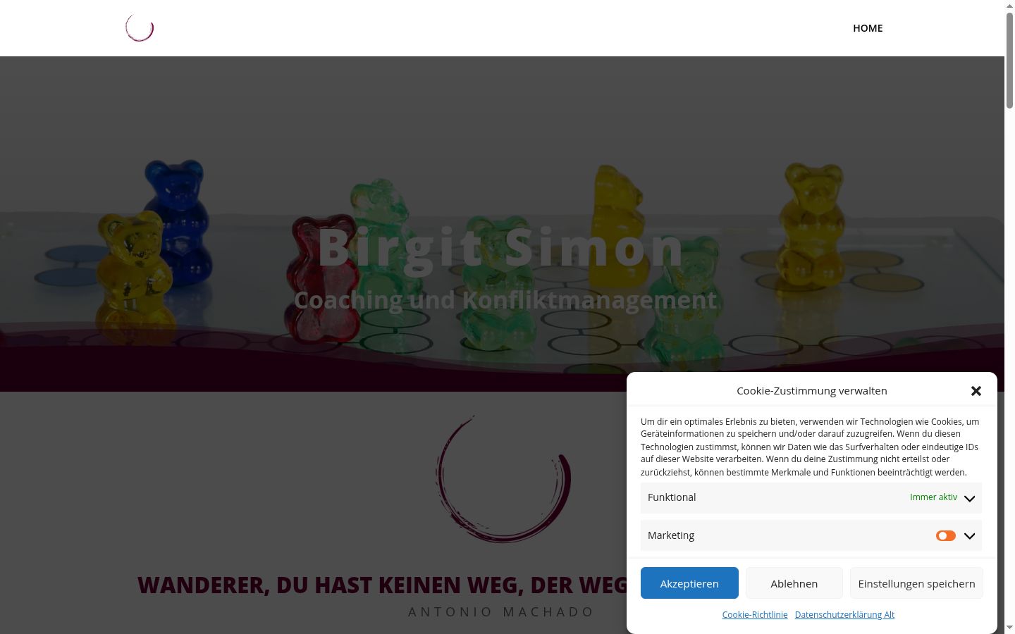 Screenshot of the consent banner shown before any interaction