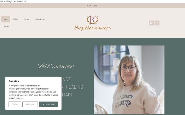 Captura de pantalla de birgittesunivers.dk