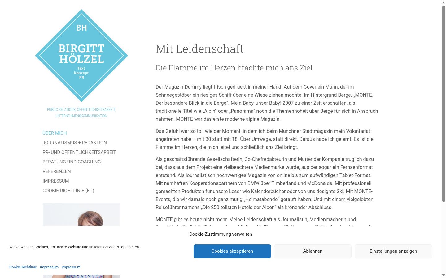 Captura de pantalla del banner de consentimiento mostrado antes de cualquier interacción