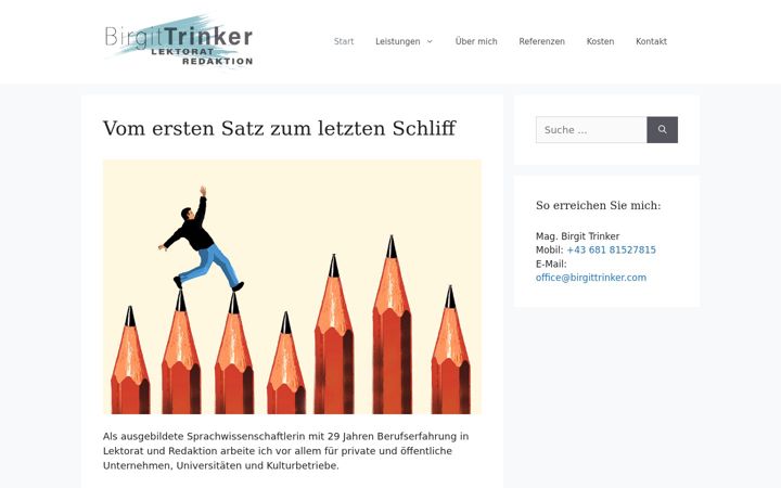 Screenshot of birgittrinker.com