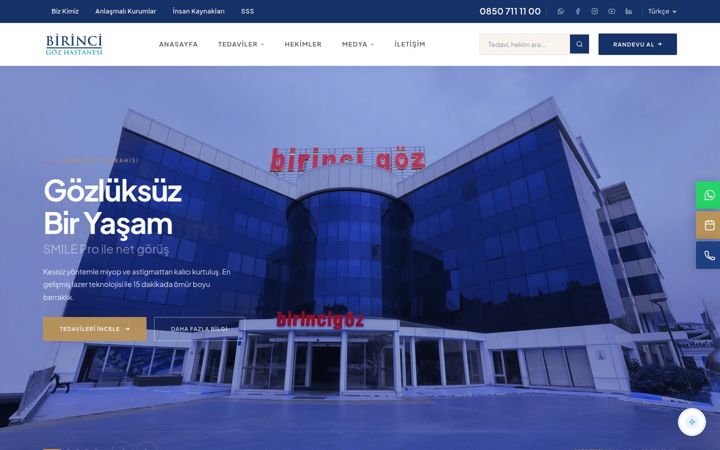 Screenshot of birincigozhastanesi.com