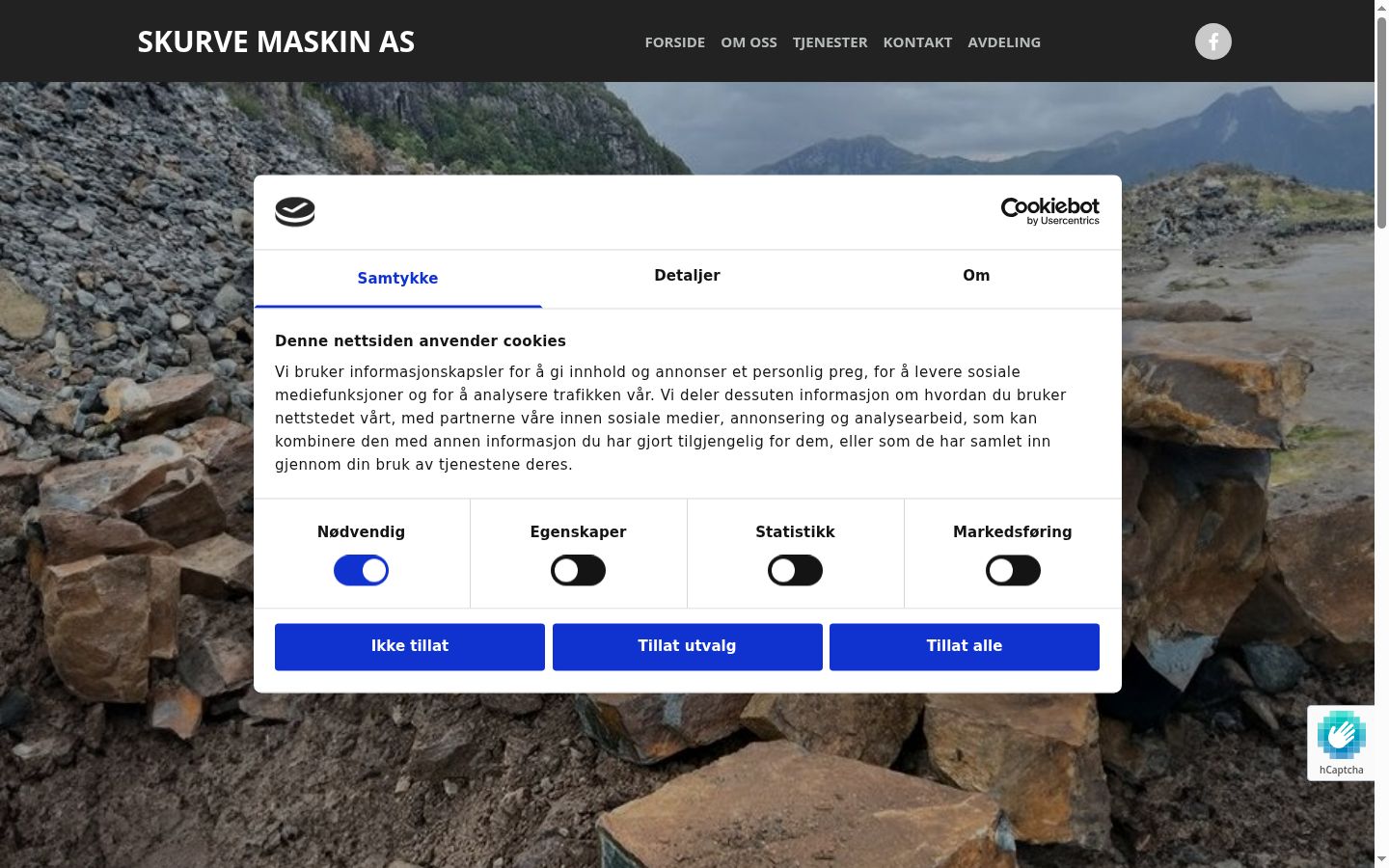 Screenshot of the consent banner shown before any interaction