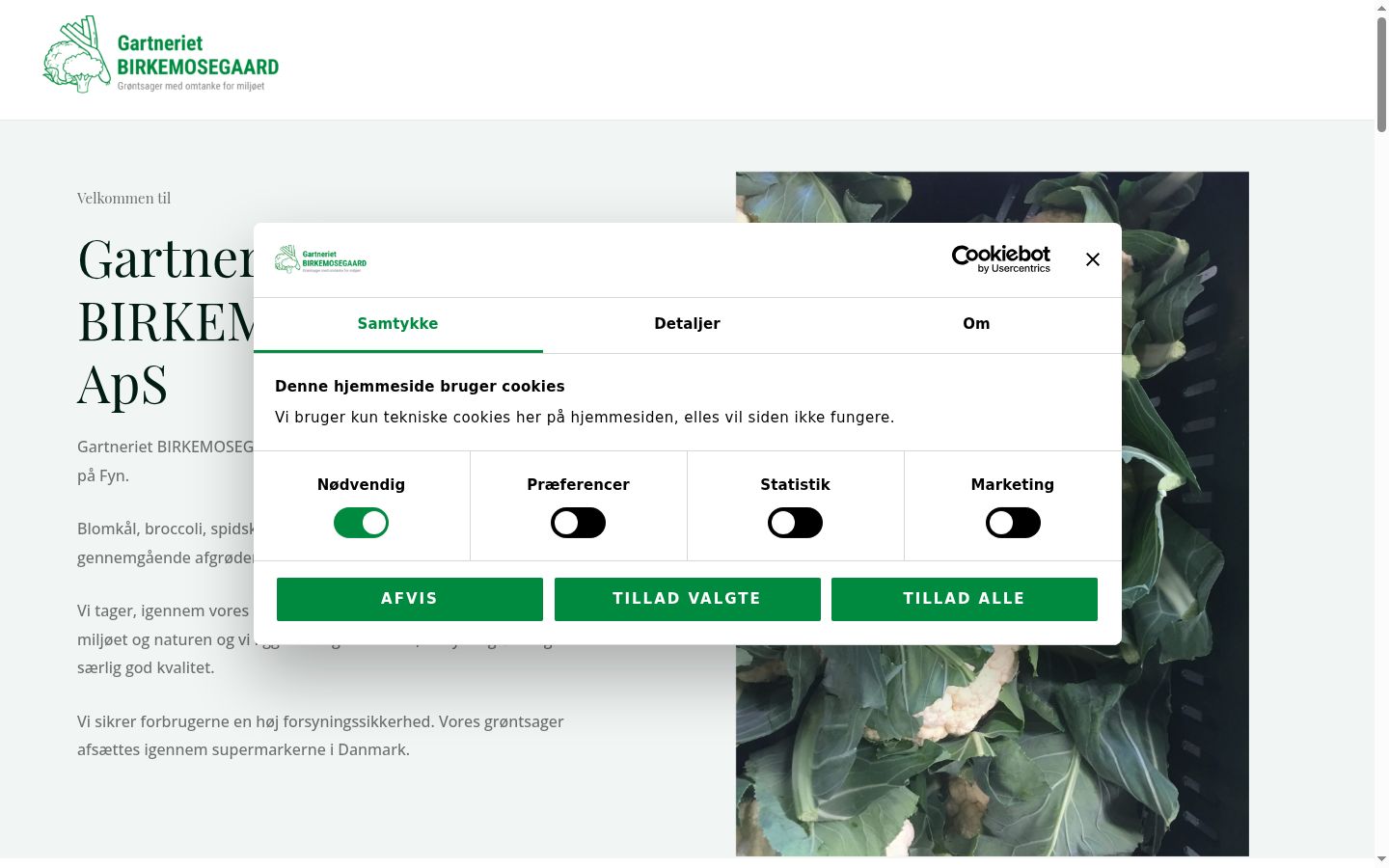 Screenshot of the consent banner shown before any interaction