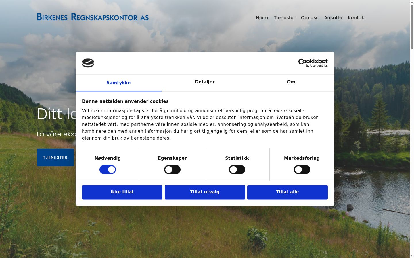Screenshot of the consent banner shown before any interaction