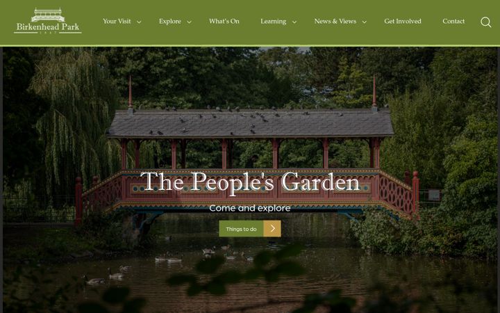 Screenshot of birkenhead-park.org.uk