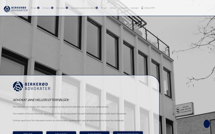 Screenshot of birkeroedadvokater.dk