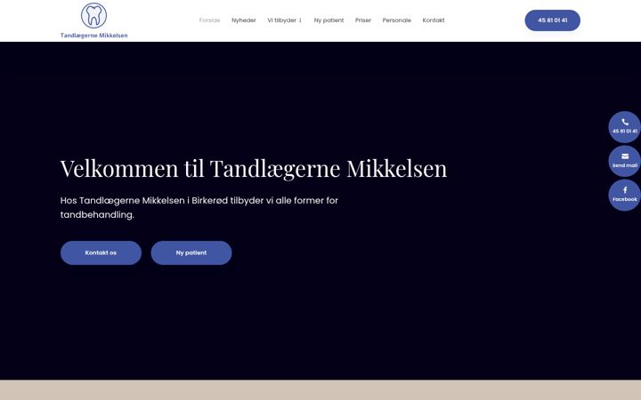 Screenshot of birketand.dk