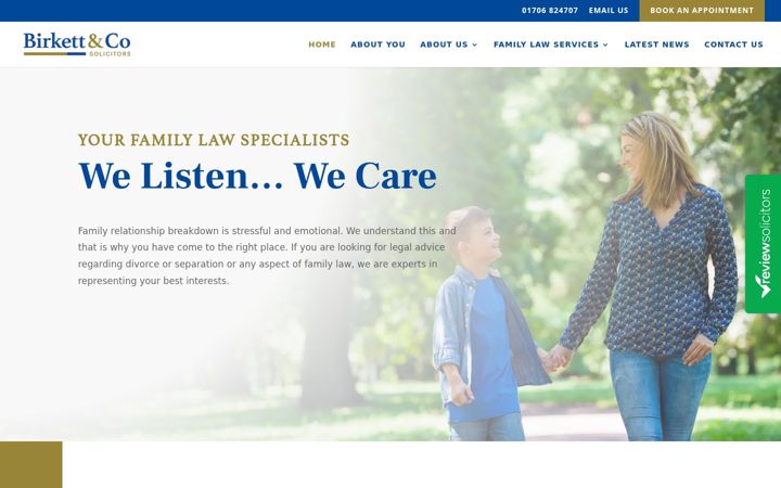 Screenshot of birkettandcosolicitors.co.uk