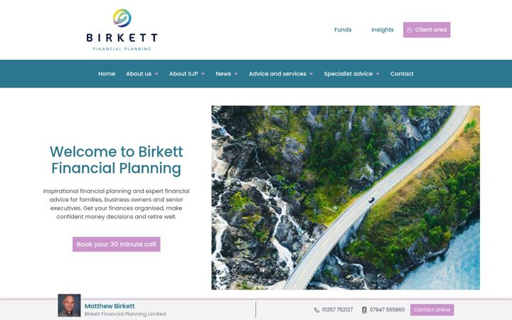 Captură de ecran a birkettfinancialplanning.co.uk