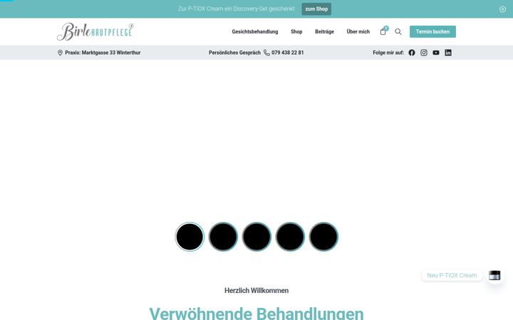 Screenshot of birlehautpflege.ch