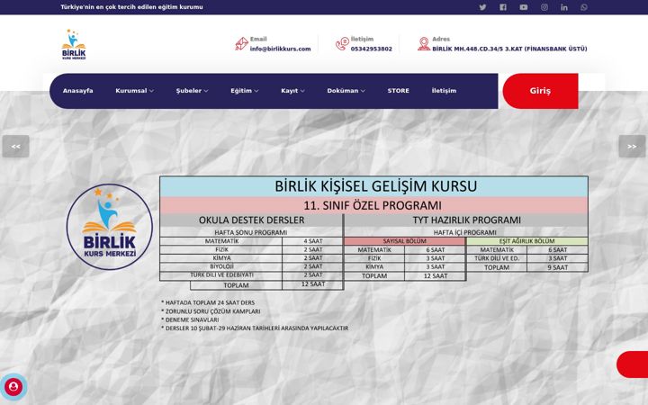 Screenshot of birlikkurs.com