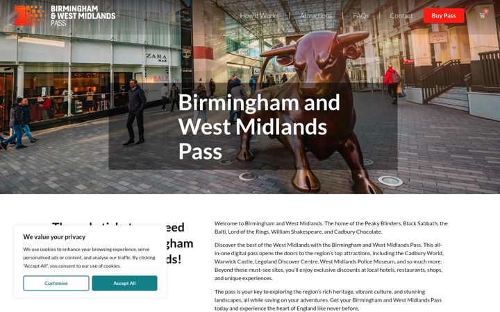 Screenshot of birminghamandwestmidlandspass.com