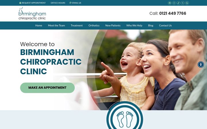 Ekraanipilt saidist birminghamchiropracticclinic.co.uk