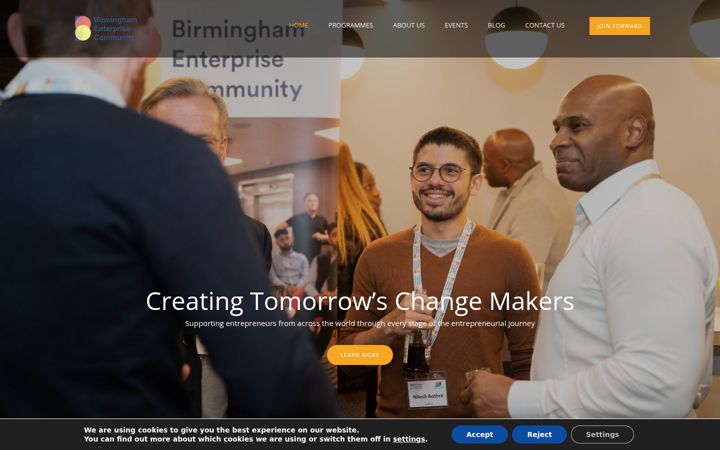 Screenshot of birminghamenterprisecommunity.co.uk
