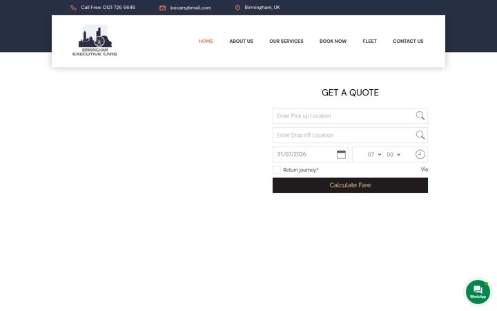 Screenshot of birminghamexecutivecars.co.uk