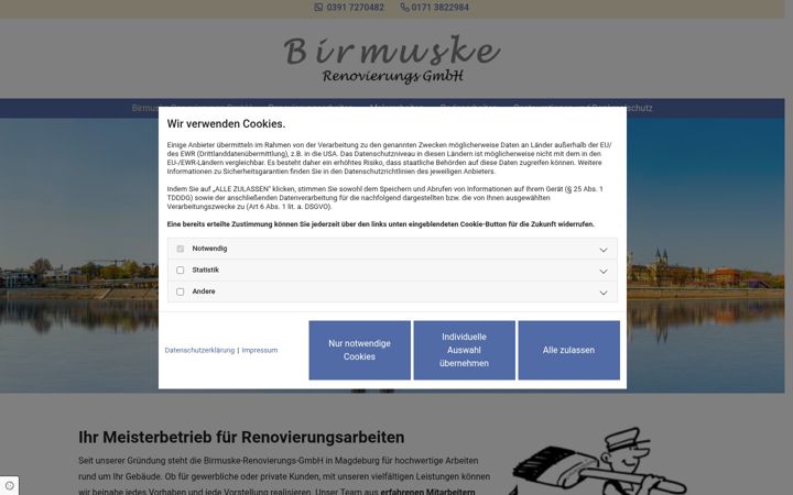Ekrānuzņēmums no birmuske-renovierung.de
