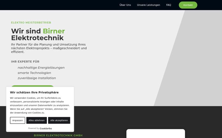 Screenshot of birner-elektrotechnik.de