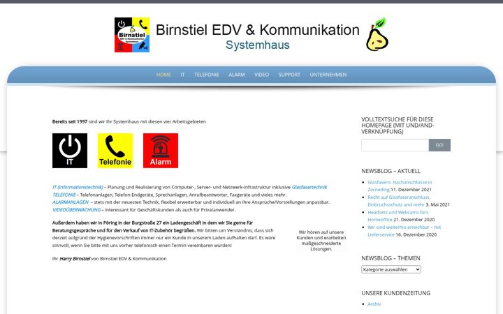 Screenshot of birnstiel.de