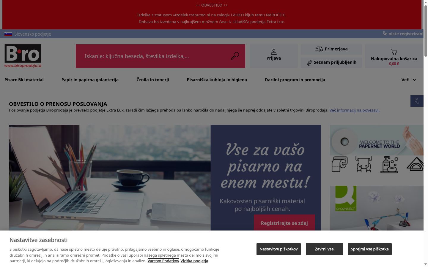 Sutikimo reklamjuostės, rodytos prieš bet kokią sąveiką, ekrano kopija