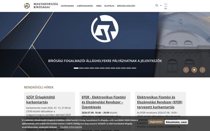 Screenshot of birosag.hu