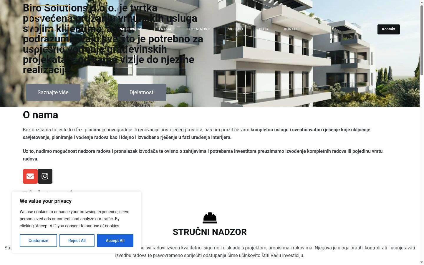 Screenshot del banner di consenso mostrato prima di qualsiasi interazione