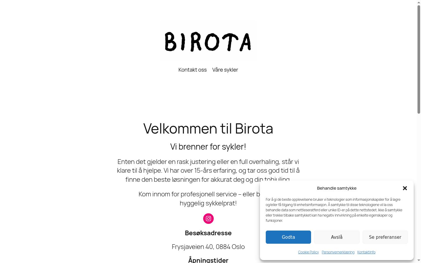 Screenshot of the consent banner shown before any interaction