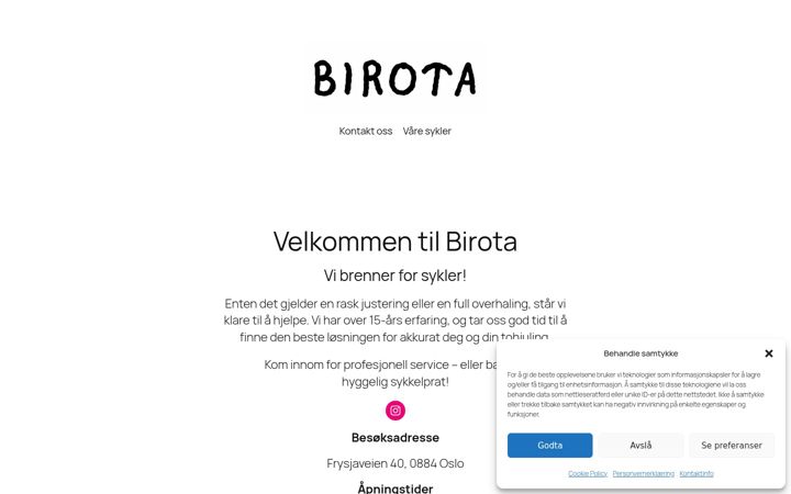 Screenshot of birota.no