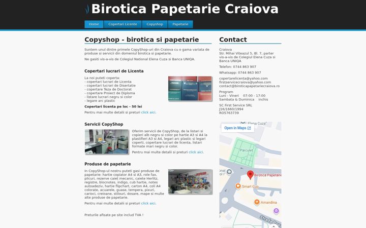 Zrzut ekranu biroticapapetariecraiova.ro