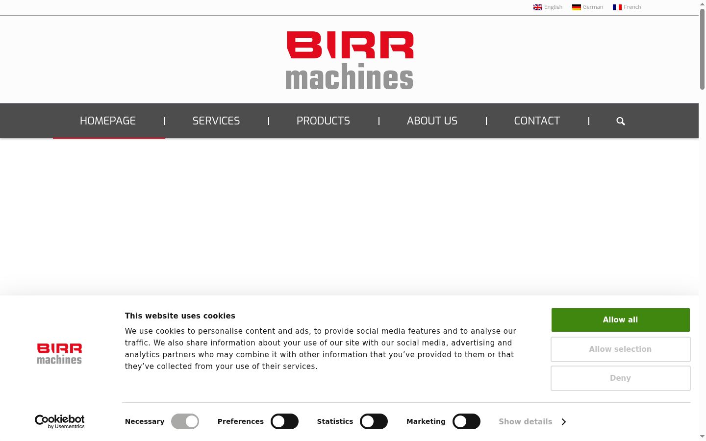 Screenshot of the consent banner shown before any interaction