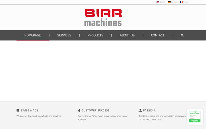 Ekraanipilt saidist birr-machines.com