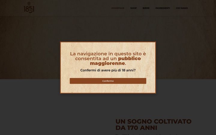 Screenshot van birra1851.it