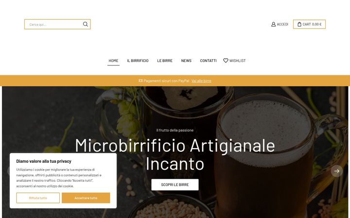 Screenshot of birrificioincanto.it