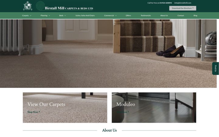 Screenshot of birstallmillcarpets.co.uk