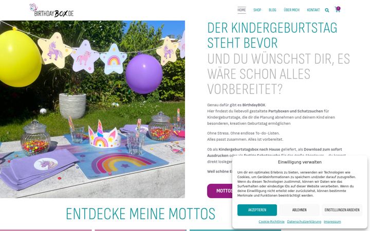 Screenshot of birthdaybox.de