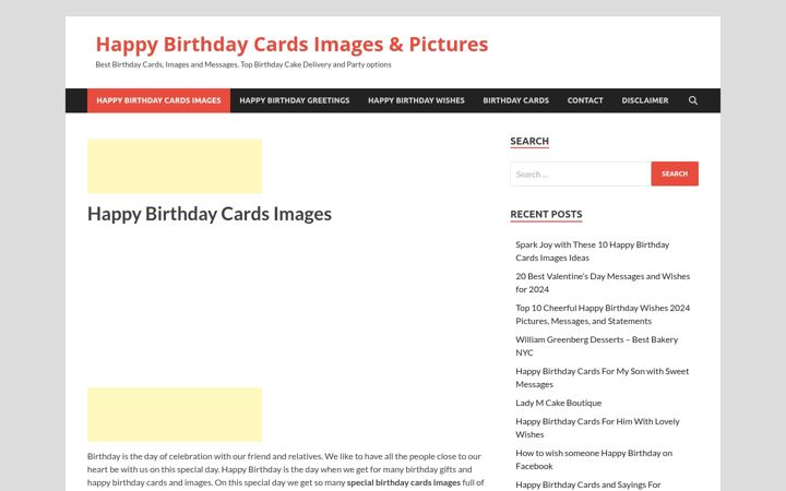 Screenshot of birthdaycards-images.com