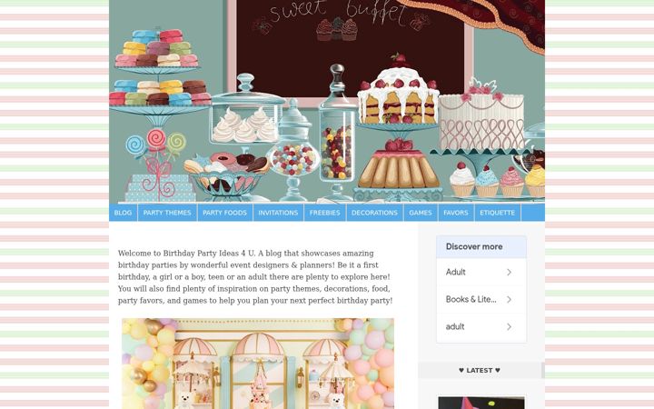 Screenshot of birthdaypartyideas4u.com