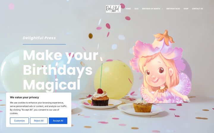 Screenshot of birthdaysarethebest.com