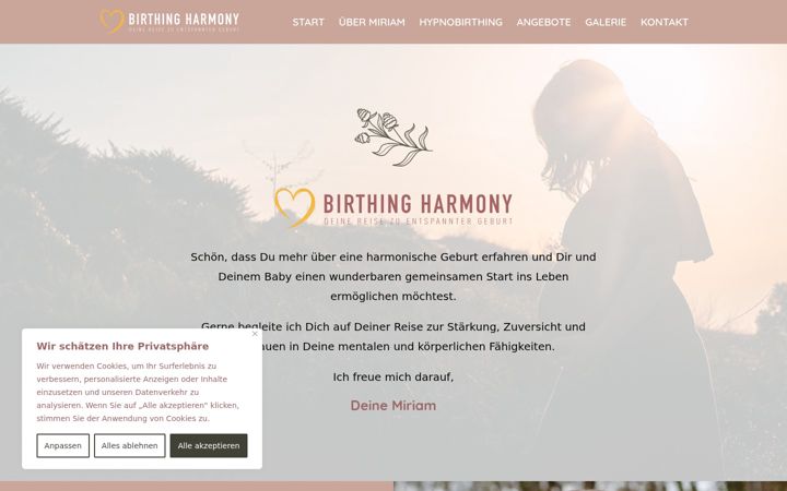 Screenshot of birthingharmony.de