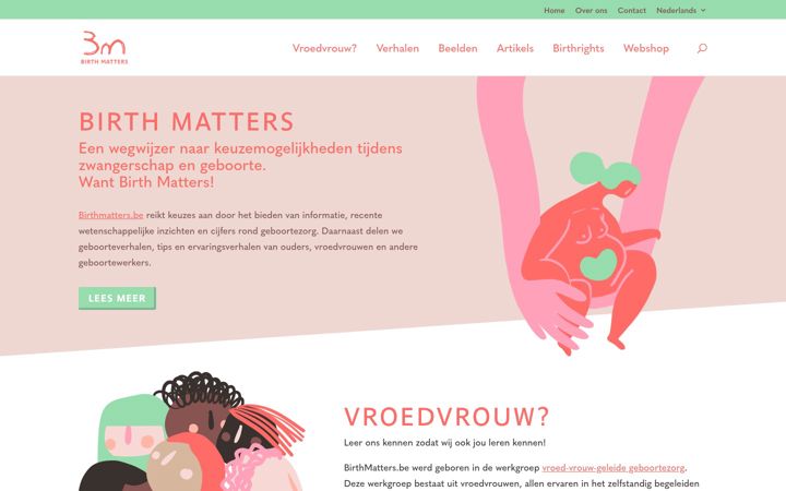 Ekraanipilt saidist birthmatters.be