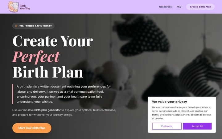 Screenshot of birthplan.co.uk