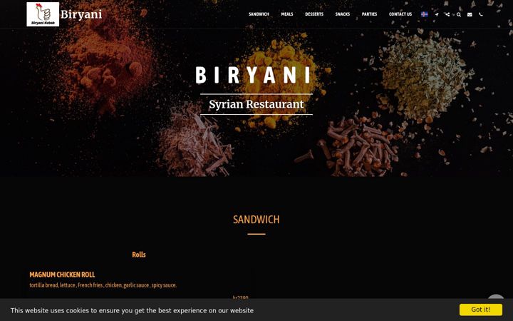 Screenshot of biryanikeflavik.co