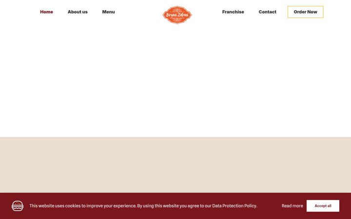 Screenshot of biryanizafrani.com