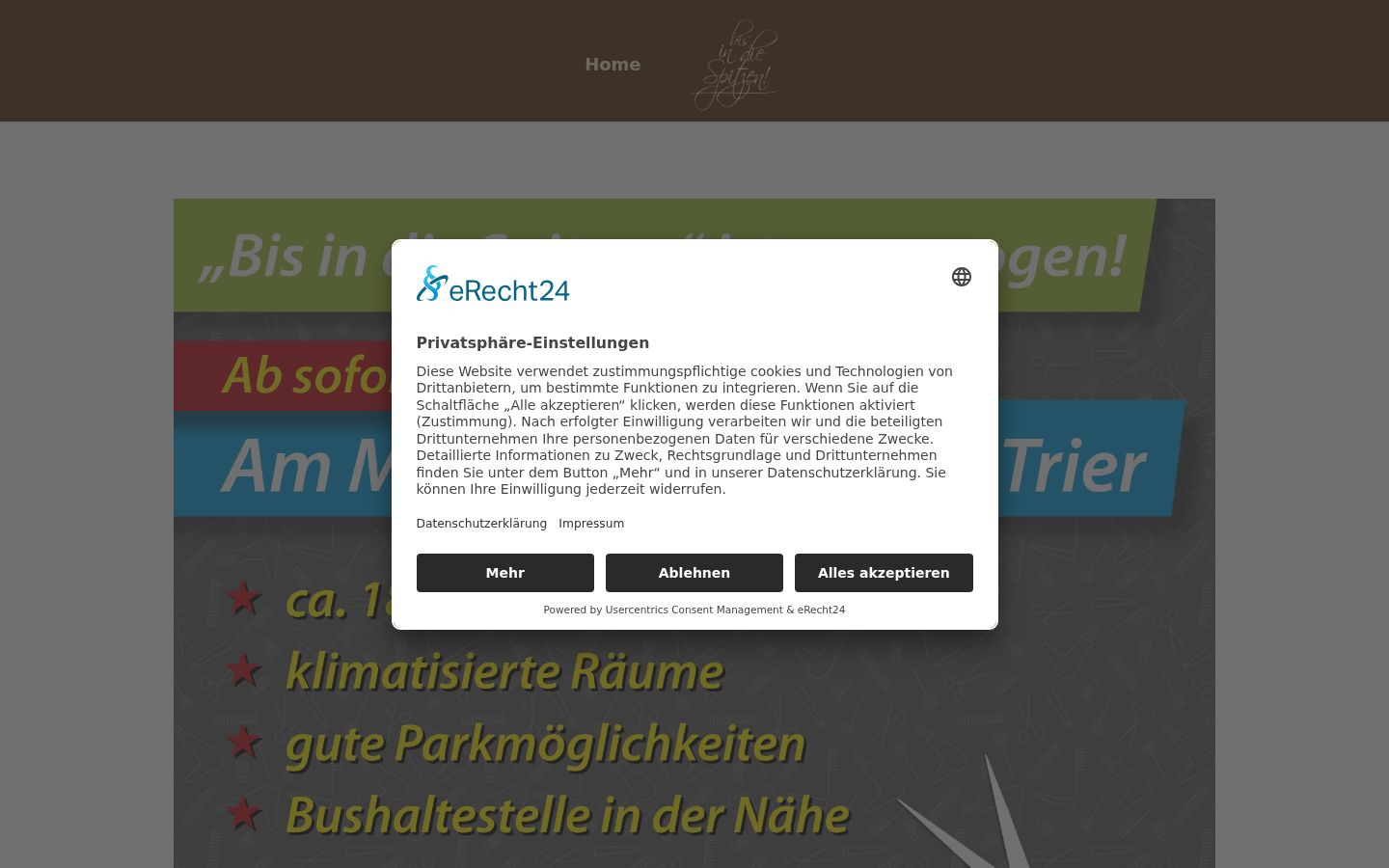 Screenshot of the consent banner shown before any interaction