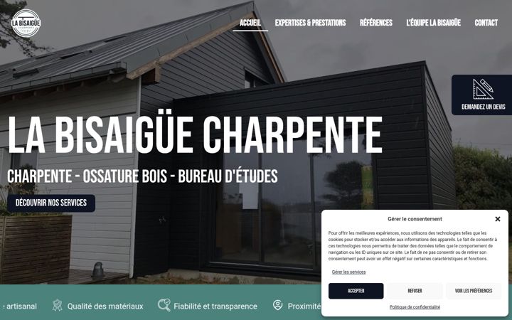 Ekrano kopija bisaigue-charpente.fr