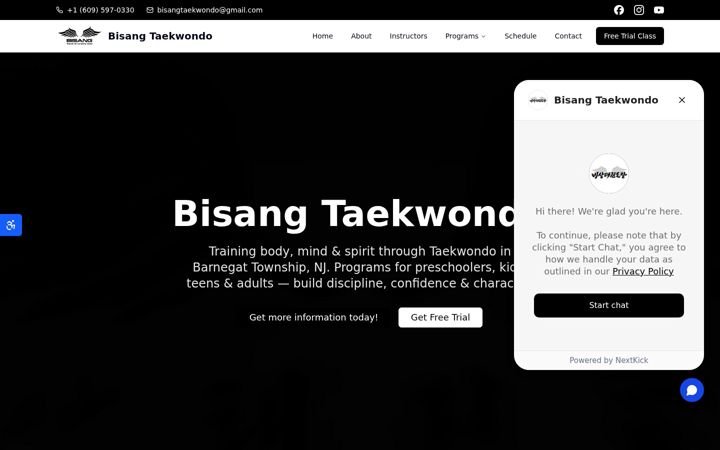 Екранна снимка на bisangtaekwondo.com
