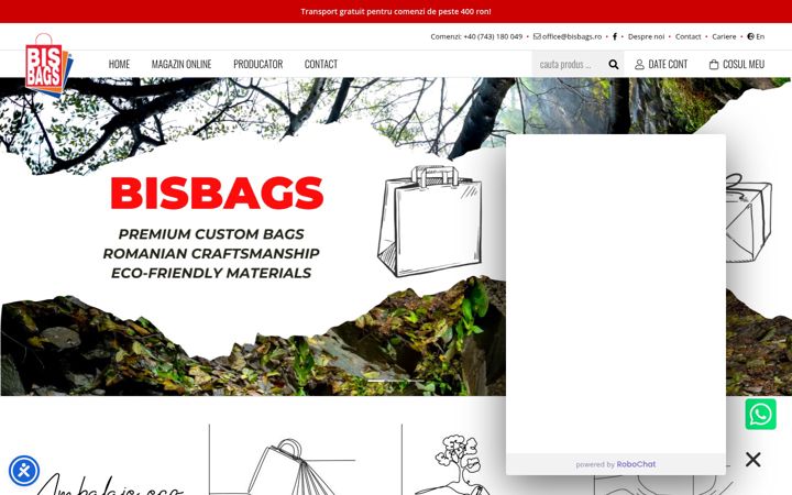 Ekrānuzņēmums no bisbags.ro
