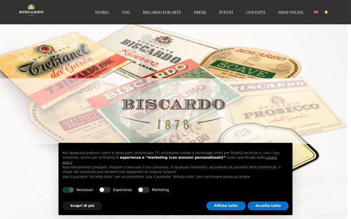 Screenshot of biscardovini.com